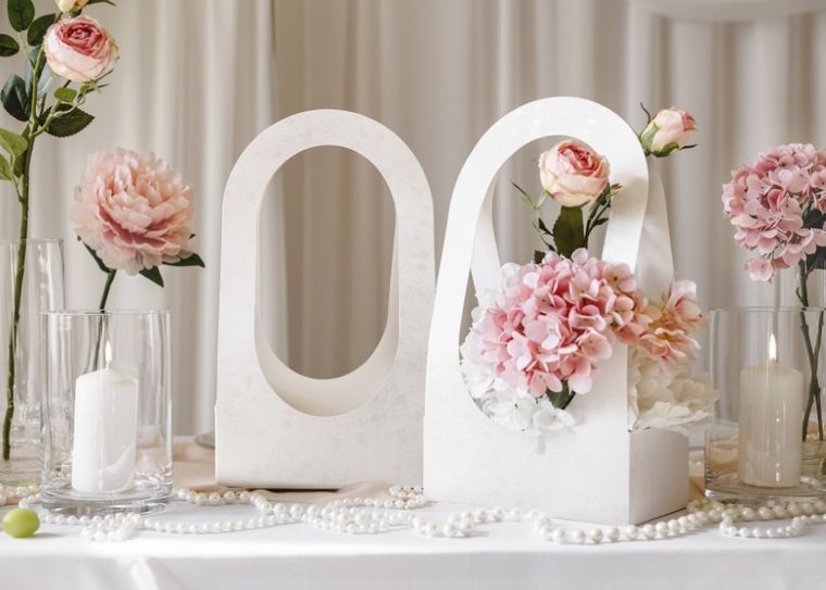 PartyDeco, pudełko na kwiaty flowerbox, białe, 21,6-11,7-38,5 cm