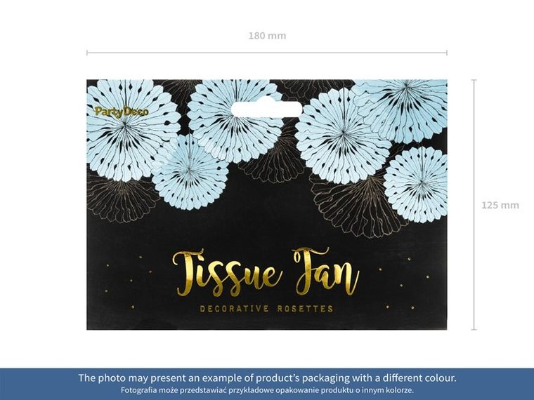 PartyDeco, rozety dekoracyjne, classic, biały, 20-30 cm, 3 szt.