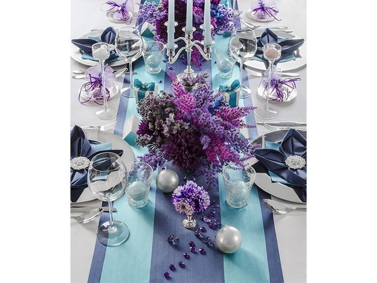 PartyDeco, satyna do dekoracji gładka, niebieska, 0,36-9 m