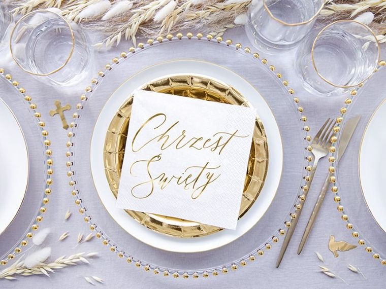 Partydeco, serwetki, Chrzest Święty, biały, 33-33 cm, 20 szt.