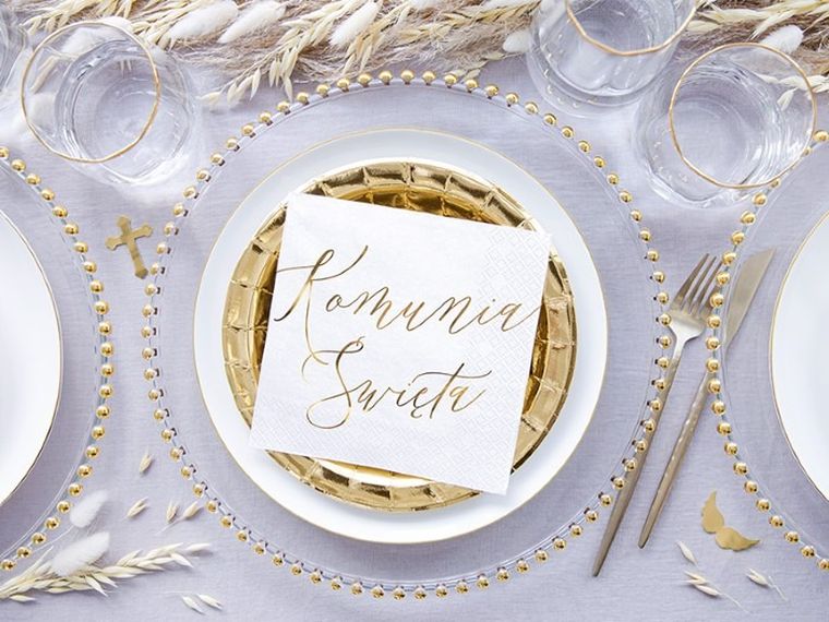 Partydeco, serwetki, Komunia Święta, biały, 33-33 cm, 20 szt.