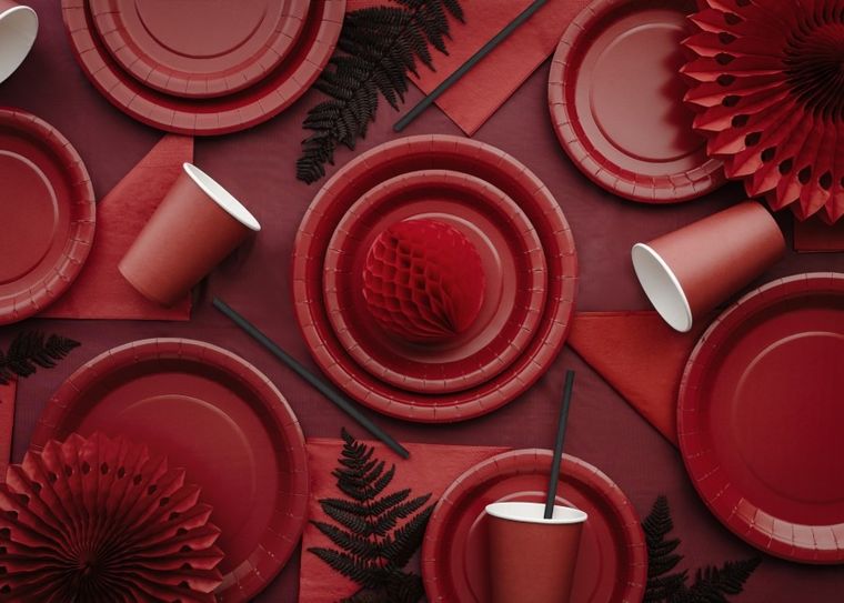 PartyDeco, serwetki papierowe, ciemny czerwony, 33-33 cm, 20 szt.