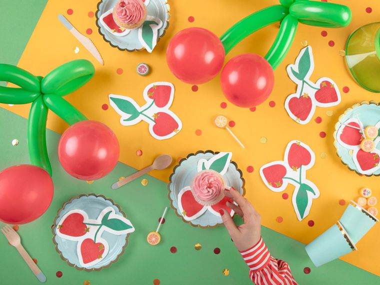 PartyDeco, serwetki Wiśnie, mix, 13.5-16 cm, 20 szt.