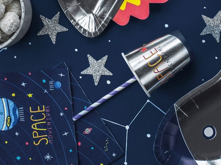 PartyDeco, słomki papierowe, paski, liliowe, 19,5 cm, 10 szt.