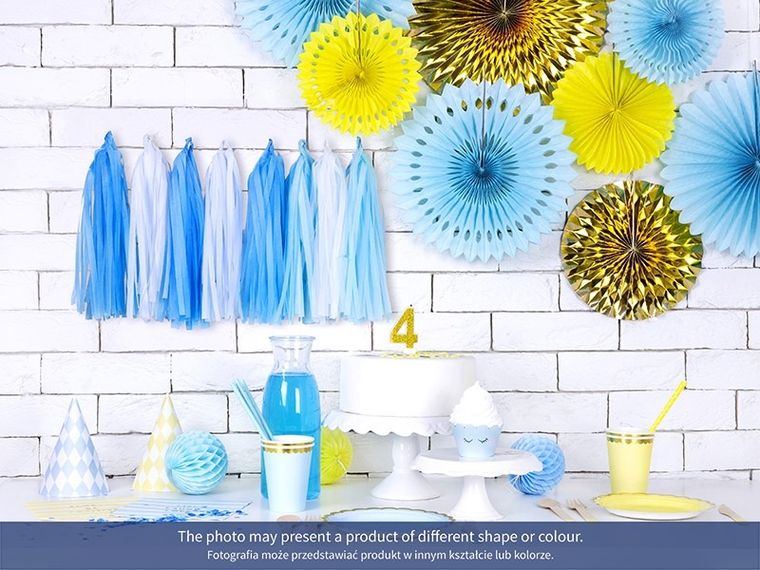 PartyDeco, świeczka urodzinowa, cyferka 5, złoty, 7 cm