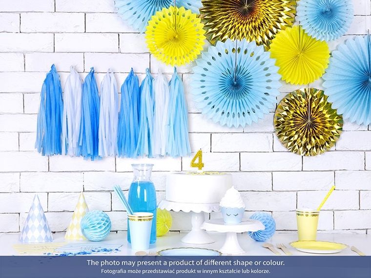 PartyDeco, świeczka urodzinowa, cyferka 6, złoty, 7 cm