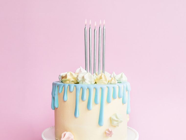 PartyDeco, świeczki urodzinowe na tort, gładkie, srebrny, 12,5 cm, 12 szt.