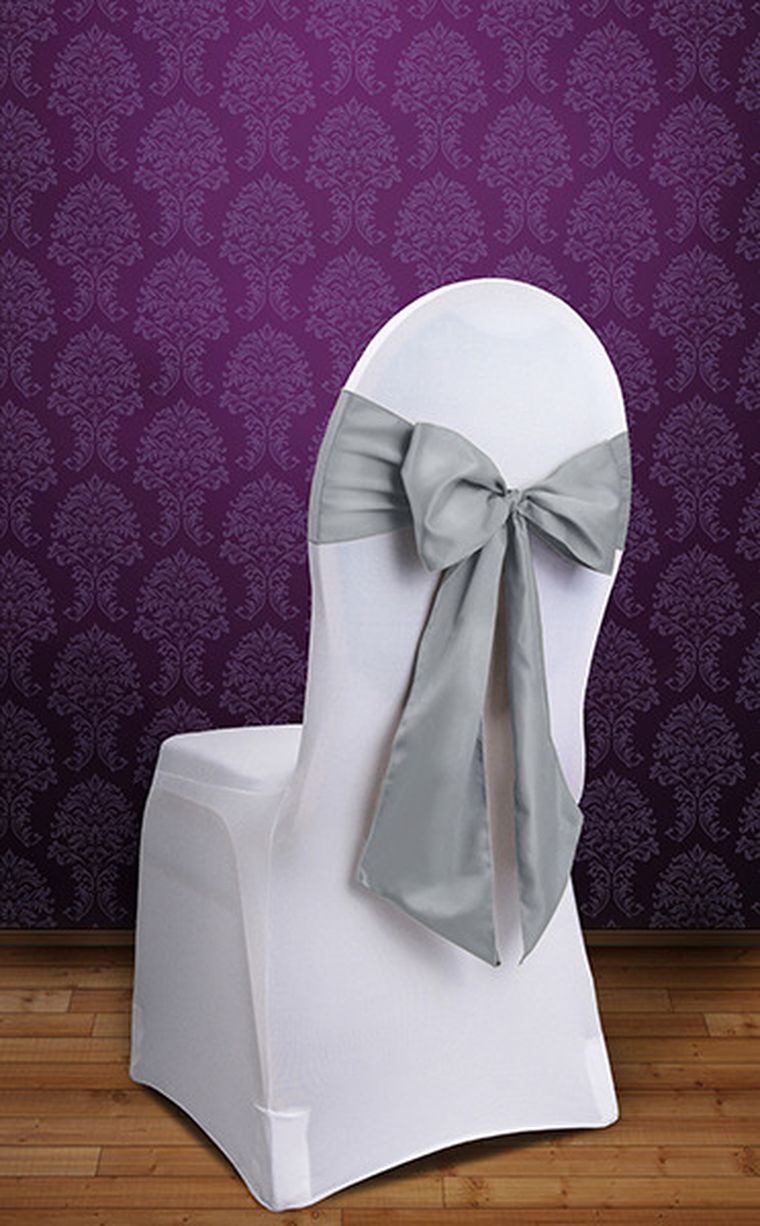 PartyDeco, szarfy na krzesło, srebrny, 0,15-2,75 m, 10 szt.