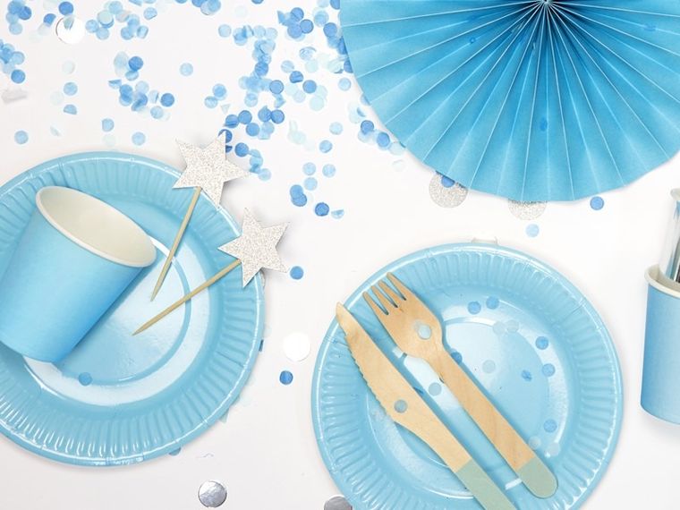 PartyDeco, sztućce drewniane, miętowy, 16 cm, 18 szt.