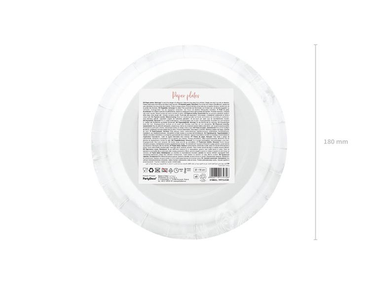 PartyDeco, talerzyki Happy Birthday! różowe złoto, 18 cm, 6 szt.