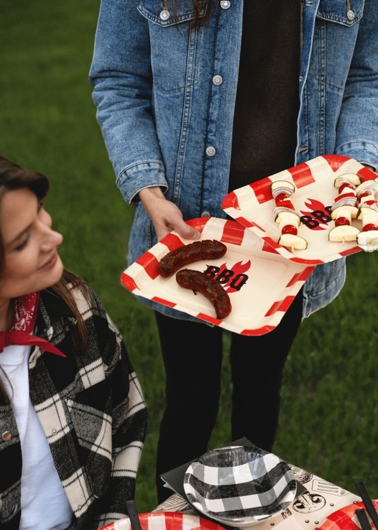 PartyDeco, talerzyki papierowe, bbq, 26-26 cm, 6 szt.