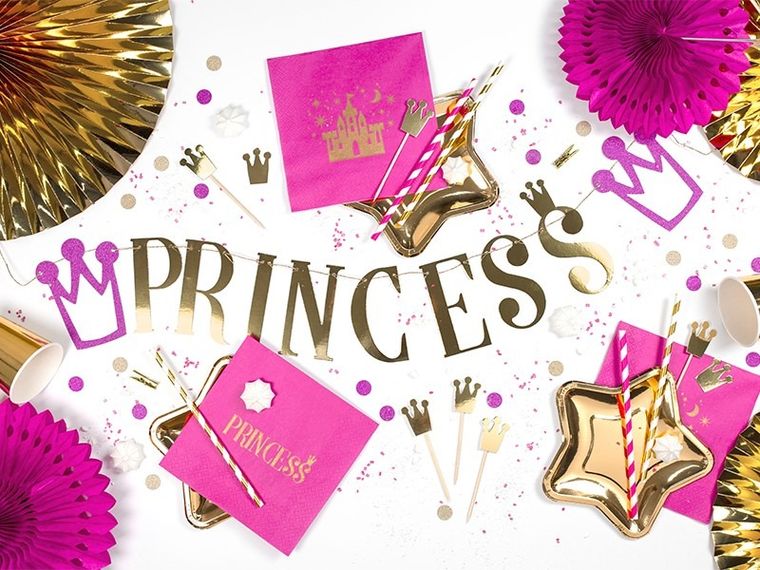 PartyDeco, talerzyki papierowe, gwiazdki, złote, 18 cm, 6 szt.