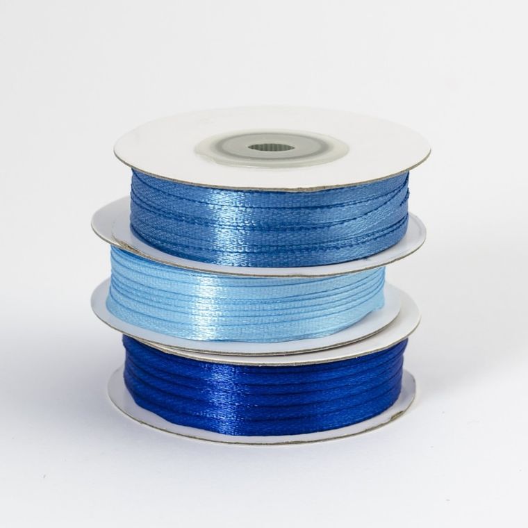 PartyDeco, tasiemka satynowa, królewsko niebieski, 3 mm/50m