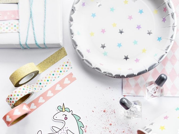 PartyDeco, taśma dekoracyjna do pakowania prezentów, mix, 4 szt.