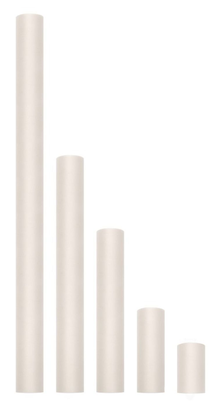 PartyDeco, tiul do dekoracji gładki, kremowy, 0,15-9 m