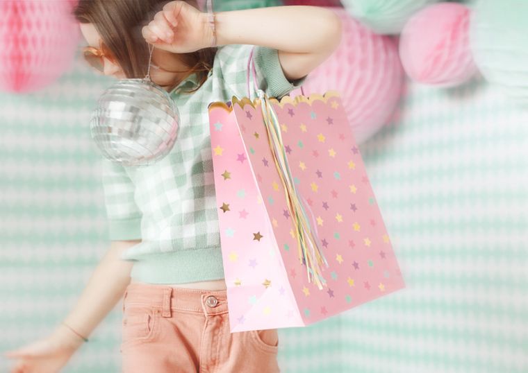 PartyDeco, torebki na prezenty Gwiazdki, mix, 26-32-13 cm, 1 szt.