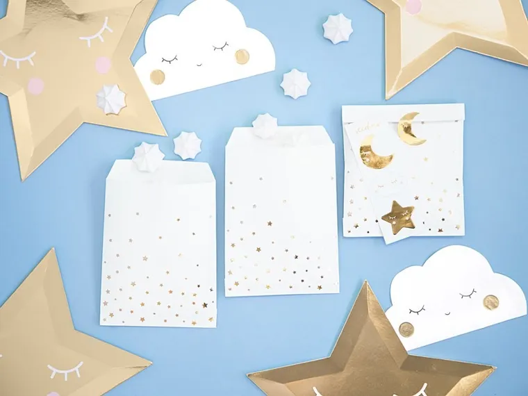PartyDeco, torebki na słodycze Little Star, 13-14 cm, 6 szt.