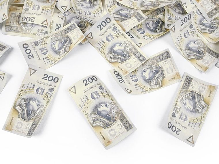 PartyDeco, tuba strzelająca banknotami 200 pln, 60 cm