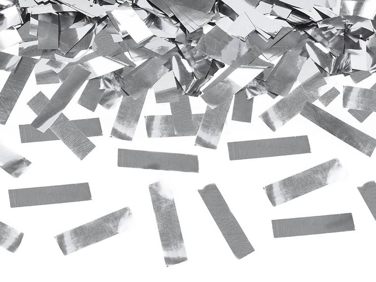 PartyDeco, tuba strzelająca konfetti, srebrny, 40 cm