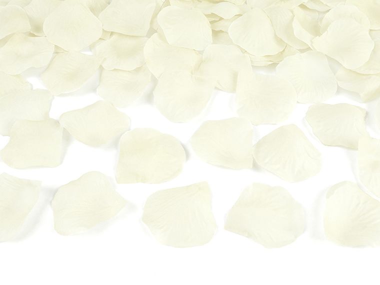 PartyDeco, tuba strzelająca płatkami róż, kremowy, 80 cm