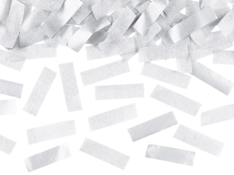 PartyDeco, tuba z konfetti, srebrny, 40 cm, 1 szt.