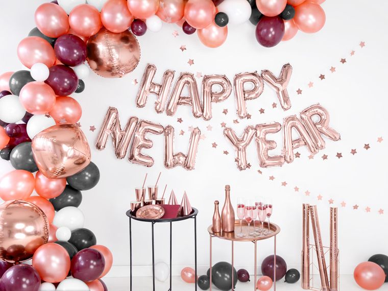 PartyDeco, urodzinowe czapeczki papierowe, różowe złoto, 6 szt.