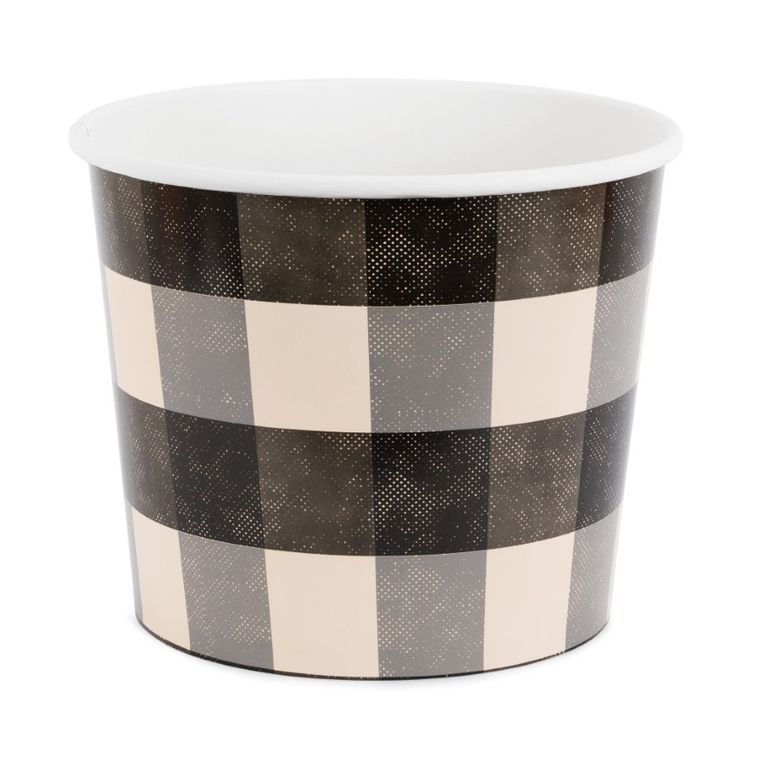 PartyDeco, wiaderka na przekąski, krata, 14 cm, 2 szt.