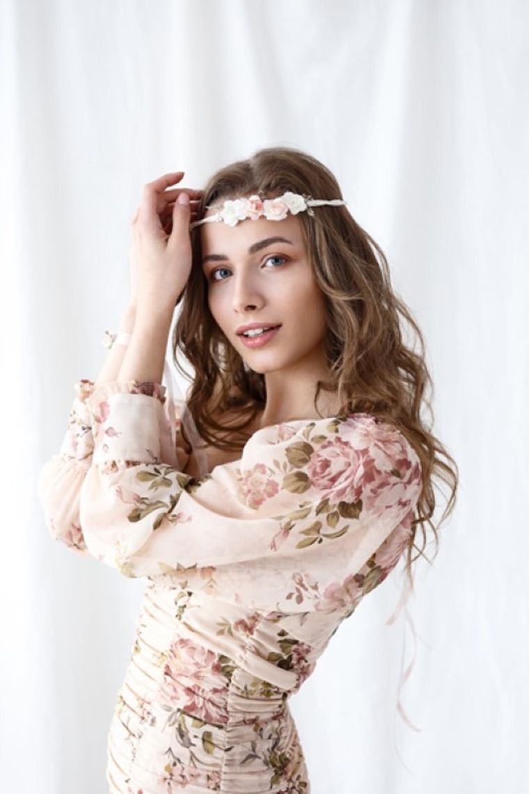 PartyDeco, wianek, jasna brzoskwinia, 18 cm