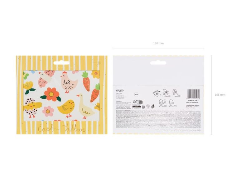 PartyDeco, Wielkanoc, wiosna, tatuaże, 20 szt.