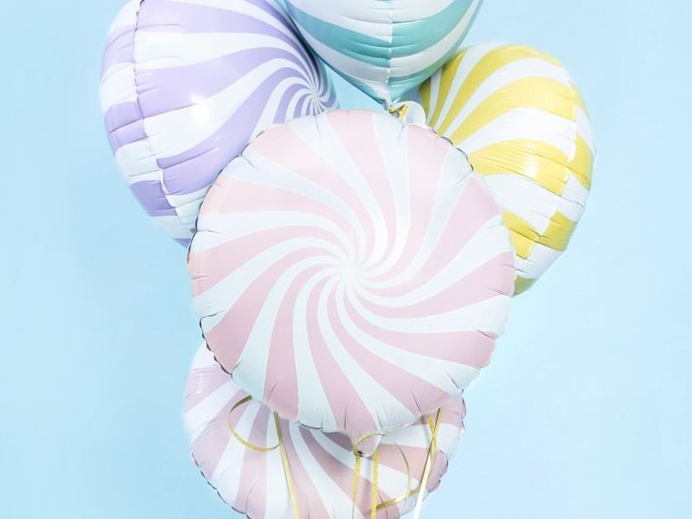 PartyDeco, Yummy, balon foliowy, cukierek, 45 cm, jasno-różowy