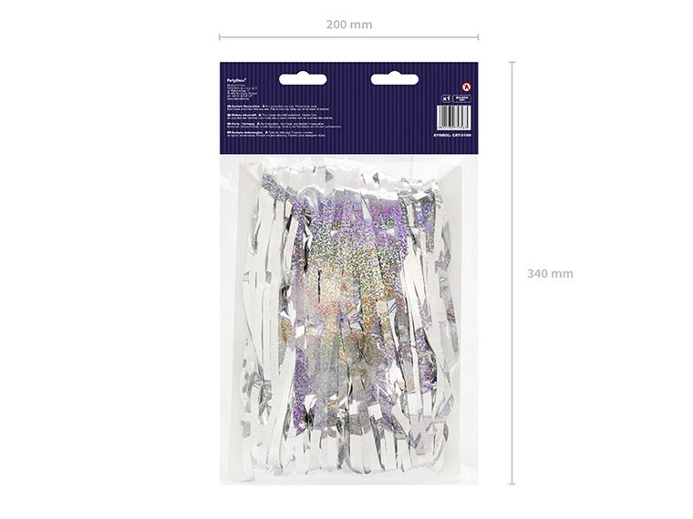 PartyDeco, zasłona dekoracyjna, kurtyna party, holograficzny, 90-250 cm