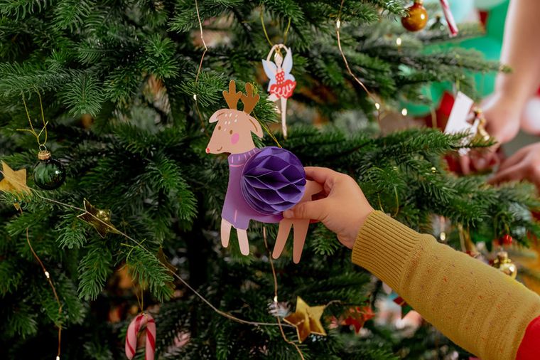 PartyDeco, zestaw bombek papierowych Świąteczne postacie, mix, 5 szt.