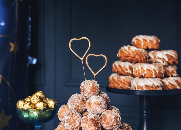 PartyDeco, zimne ognie Serce, złoty, 16.5 cm, 2 szt.