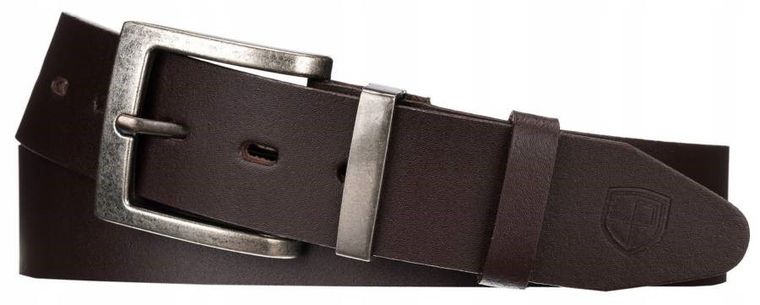 Pasek męski, brązowy, skórzany, Peterson