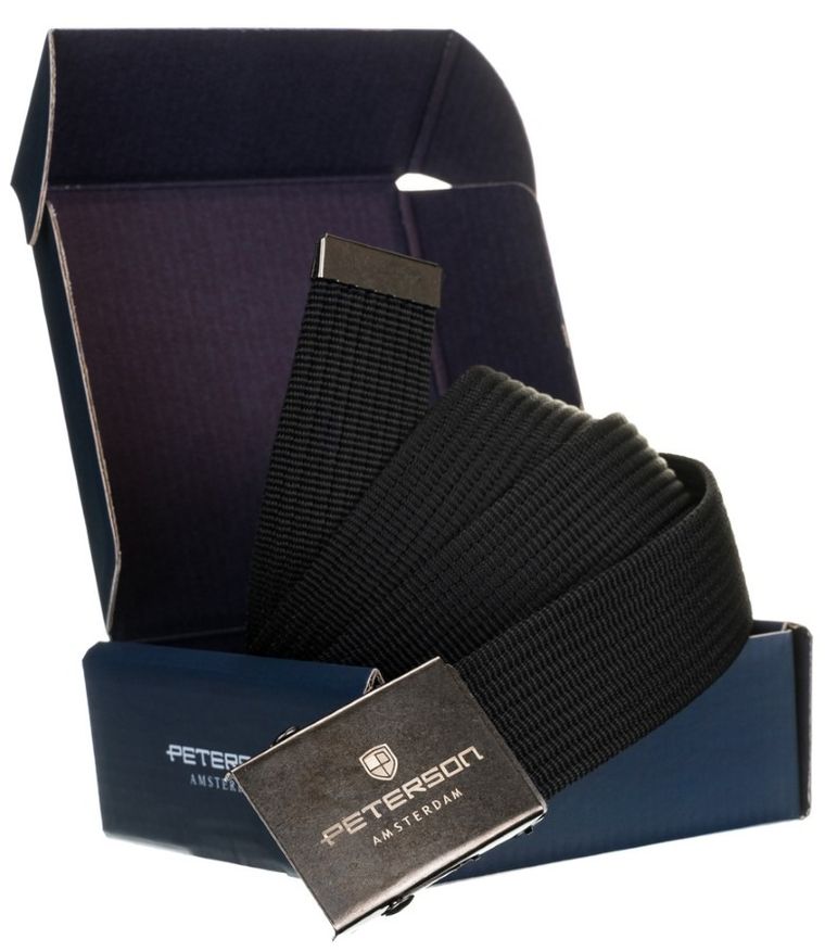 Pasek męski, czarny, Peterson