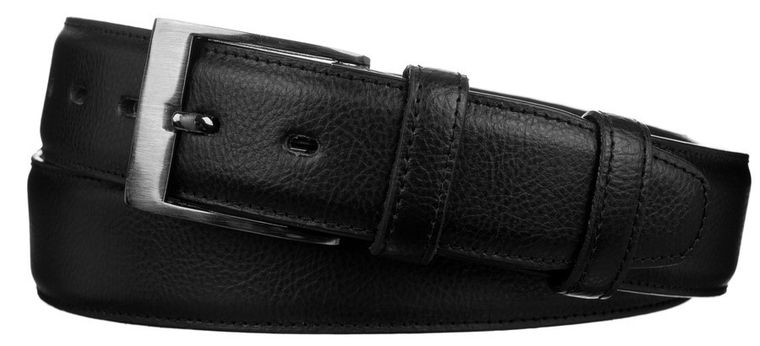 Pasek męski, czarny, skórzany, Rovicky
