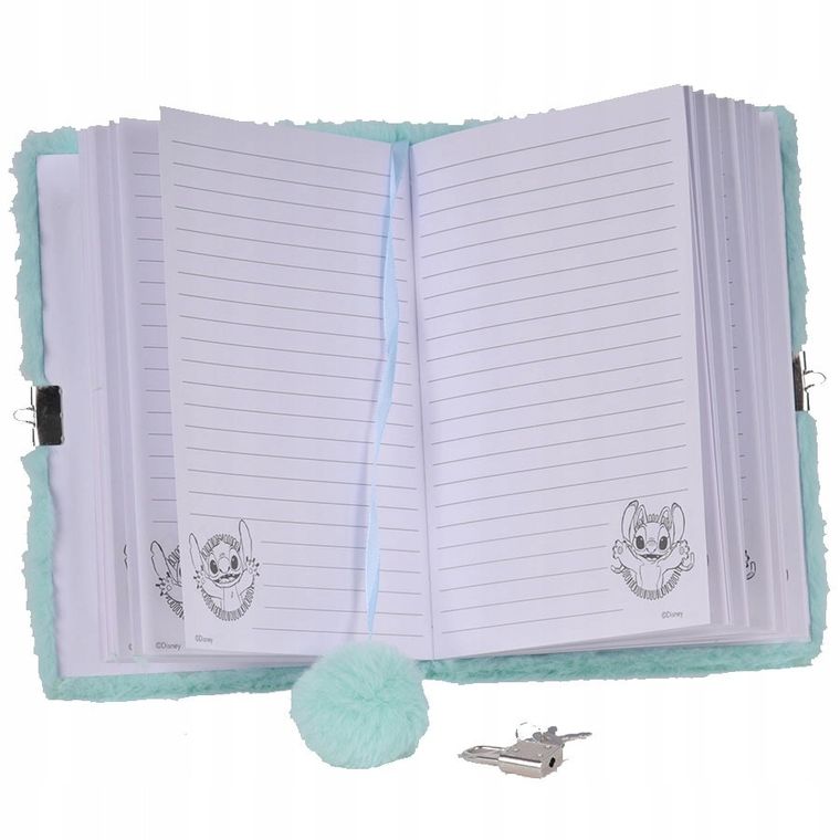 Paso, Lilo i Stitch, pamiętnik z kłódką, pluszowy, A5, 96 kartek, linia, Flowers