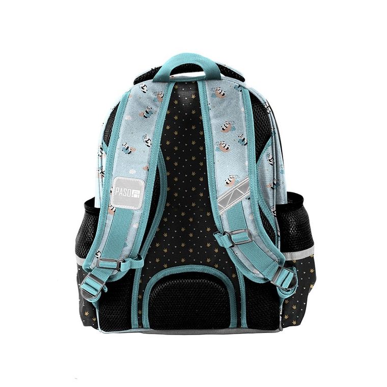 Paso, plecak szkolny, 2-komorowy, Panda Blue