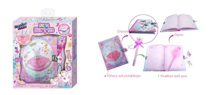 Pecoware, pamiętnik z akcesoriami, sukienka