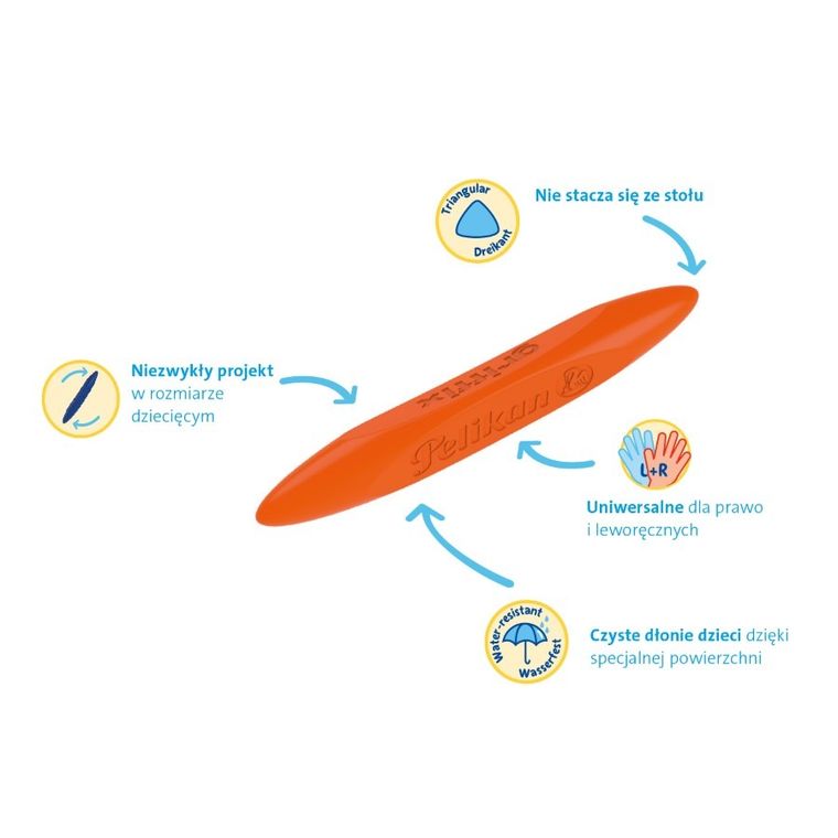 Pelikan, kredki świecowe, trójkątne