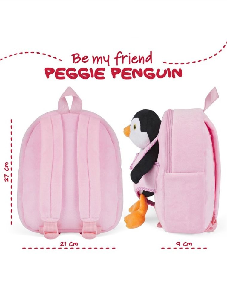 Perletti, Pingwin Peggie, plecak dla przedszkolaka, różowy