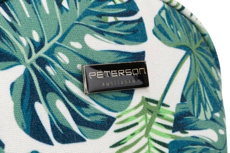 Peterson, kosmetyczka, 1-komorowa, zielona z botanicznym wzorem