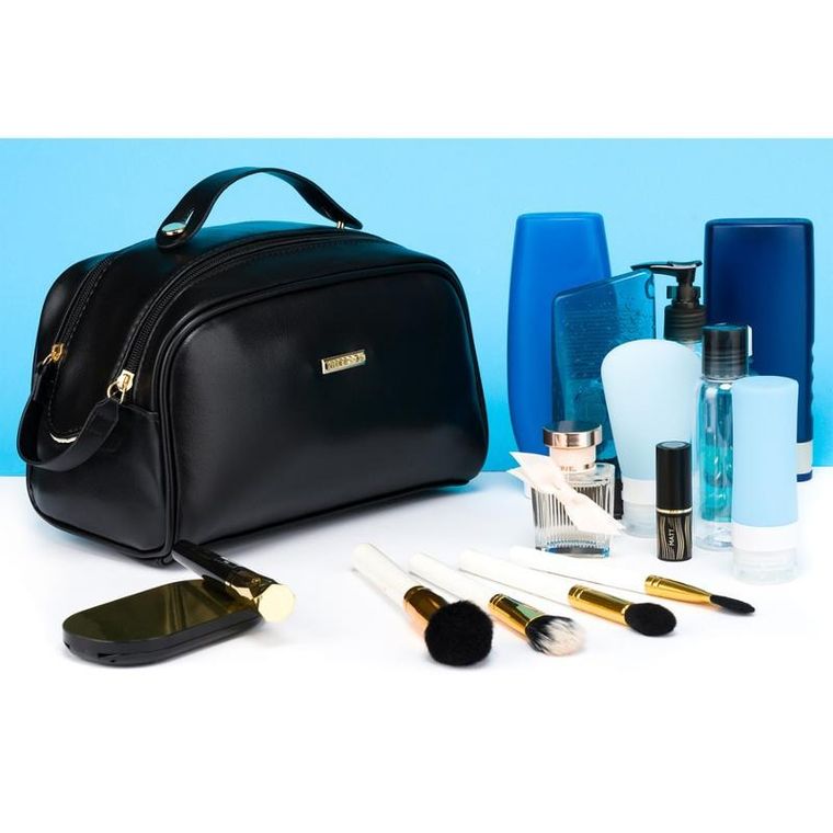 Peterson, kosmetyczka podróżna, klasyczna, kolor czarny