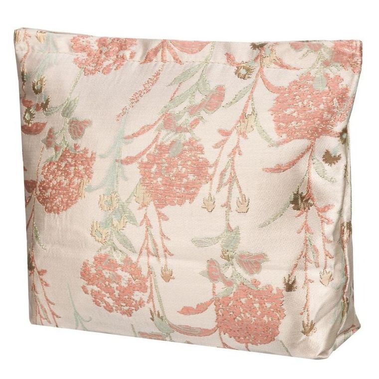 Peterson, kosmetyczka, tkanina syntetyczna, różowa z botanicznym wzorem