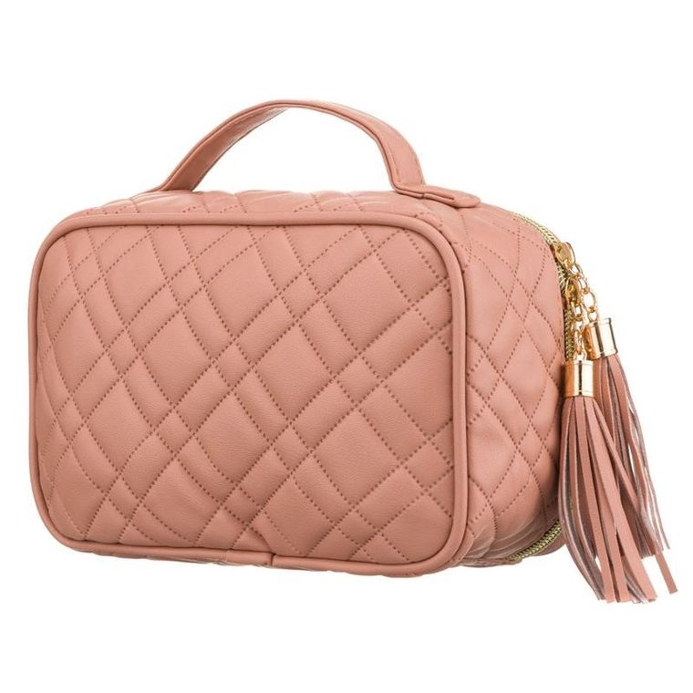 Peterson, kosmetyczka z uchwytem, tkanina syntetyczna, różowa