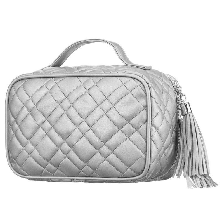 Peterson, kosmetyczka z uchwytem, tkanina syntetyczna, srebrna