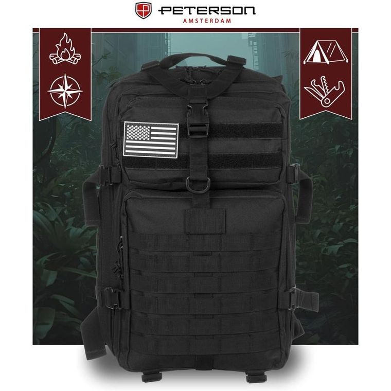 Peterson, plecak militarny, taktyczny, czarny