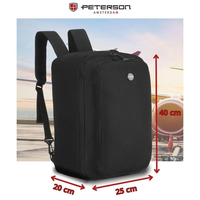 Peterson, plecak podróżny, czarny