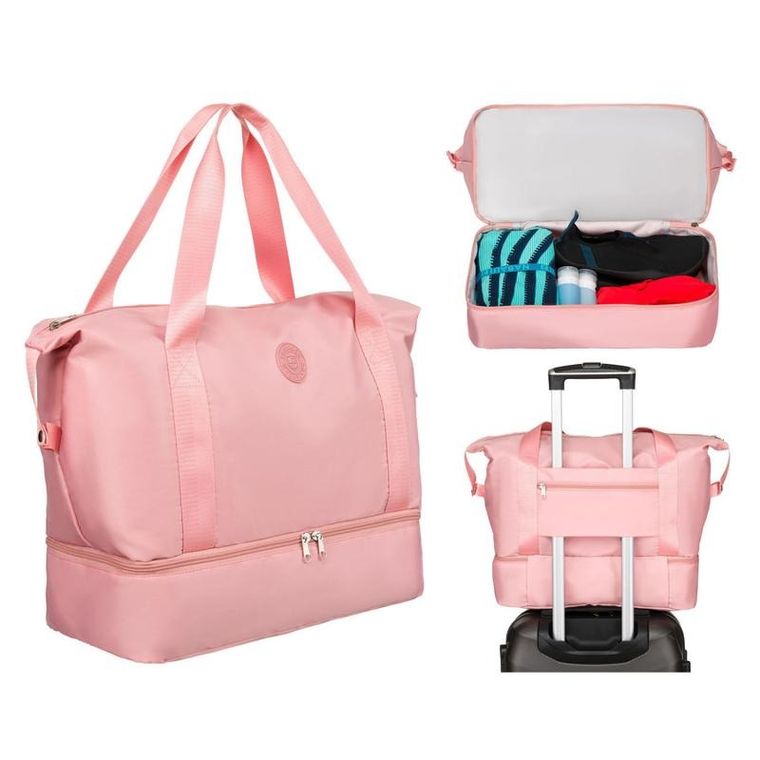 Peterson, torba weekendowa, z uchwytami, różowa