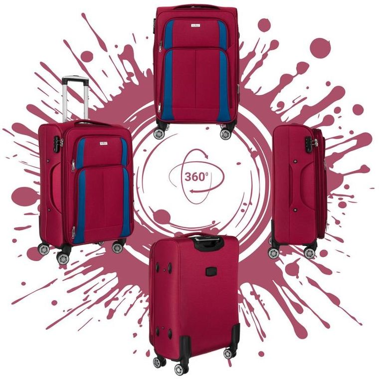 Peterson, walizka, duża, czerwono-niebieska, 78 cm